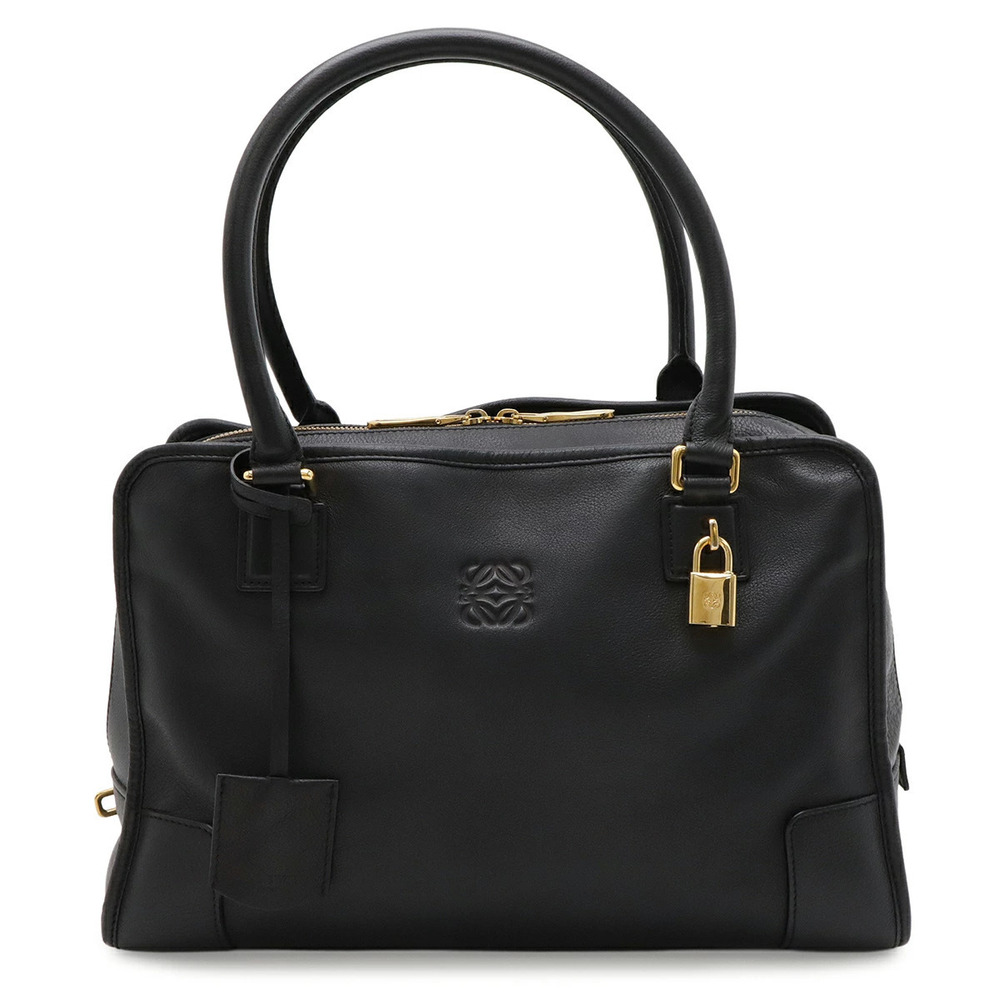Loewe Amazona Anagram Handbag Boston Bag Leather Black
